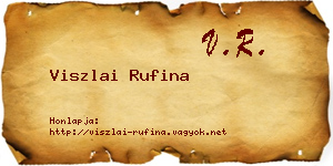 Viszlai Rufina névjegykártya